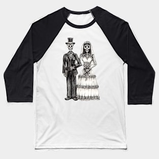 Sugar skull couple love wedding day of the dead. Baseball T-Shirt